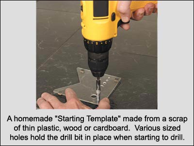 Starting Diamond Drill Bit in Tile with Template